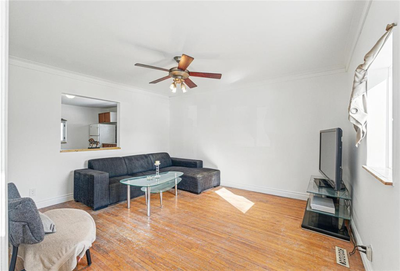 Hardwood floors in living room