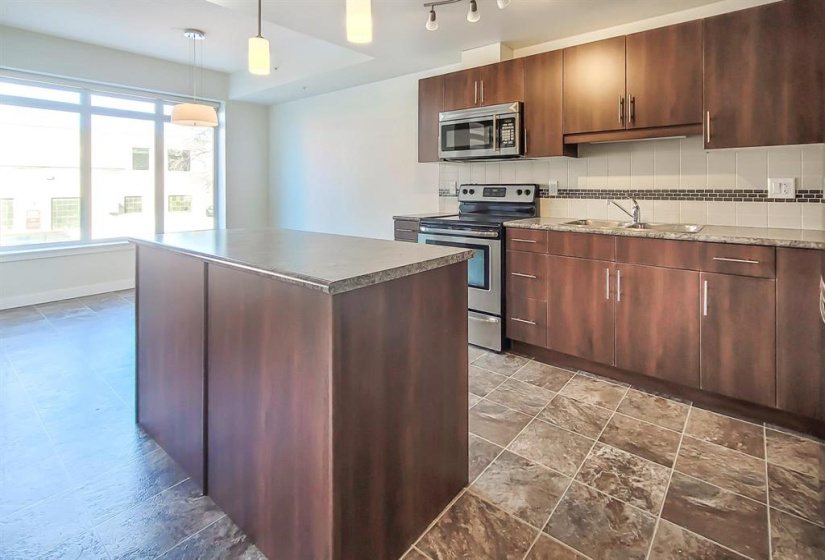 Open kitchen with island