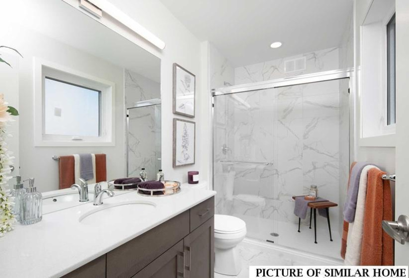 Primary 3 pce Enste Bath with 5ft walk-in shower.
