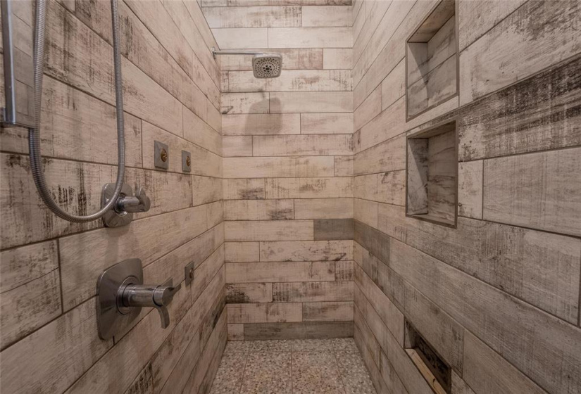 Spa style tile shower