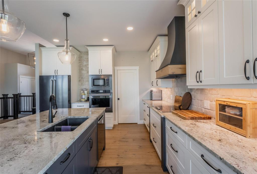 Reclaimed brick backsplash