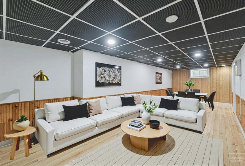 virtually staged: basement recreation