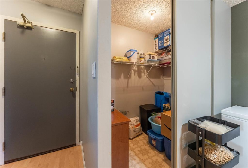 Ample in-suite storage area.