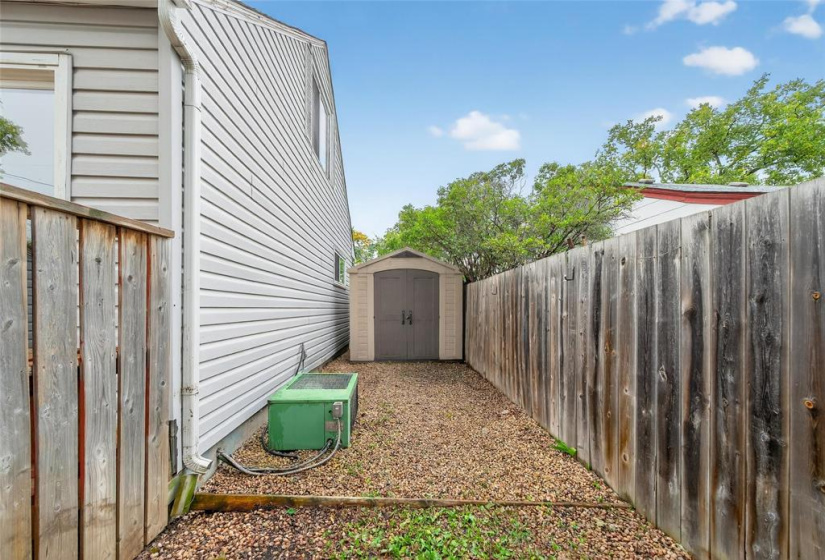 Storage shed.