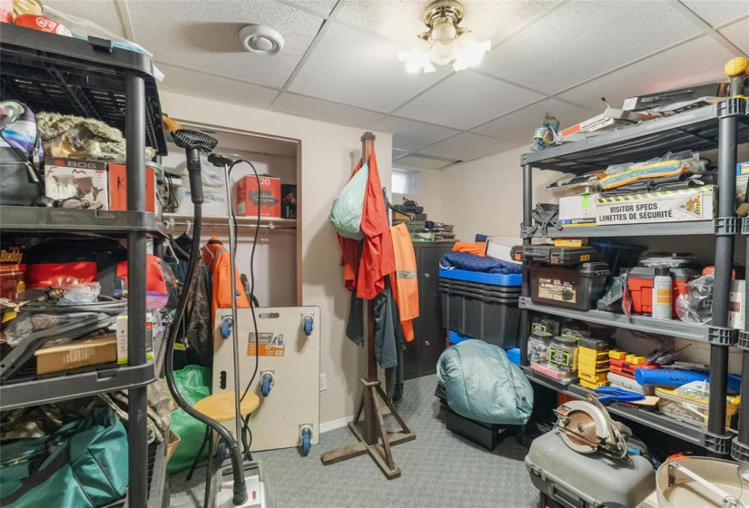 5th bedroom in basement, currently storage and not an egress window