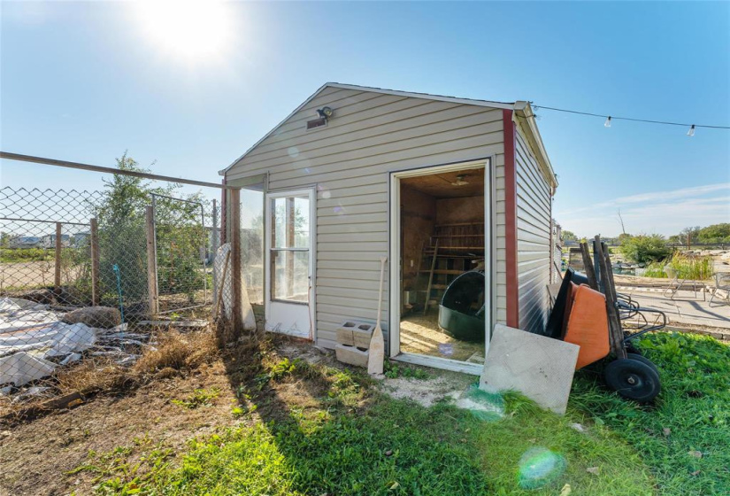 Chicken coop with sunroom to keep the chickens warm in the winter