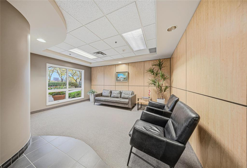 Common waiting area as you enter the building