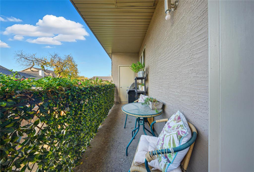 Balcony with storage room