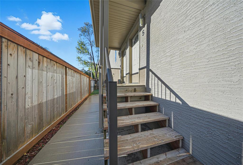 Private side entrance