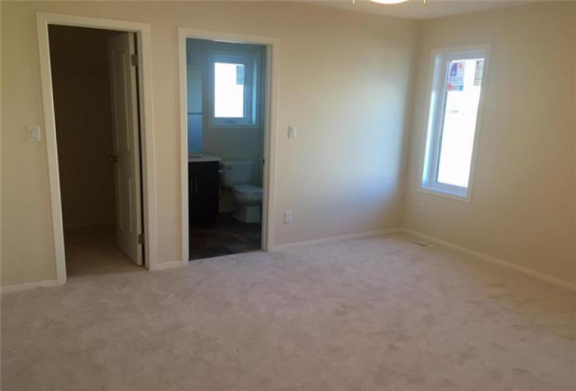 Picture of Similar home. Primary Bdrm showing picture of door to the walk-in clothes closet & Enste bath.