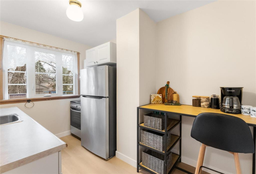 Currently set up as a coffee bar but could add more cupboards.