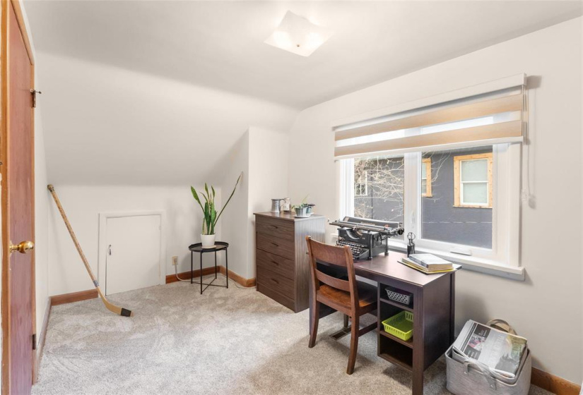 Storage in knee wall.