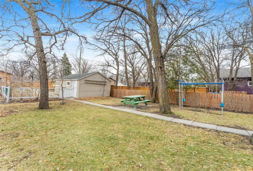 Older garage with a newer overhead door.  No power in the garage.
