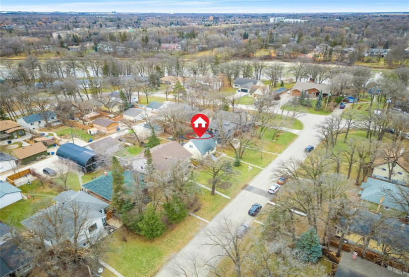 Great location, steps away from Assiniboine Ave, parks, community club, toboggan slide. Lots to do for a growing family.