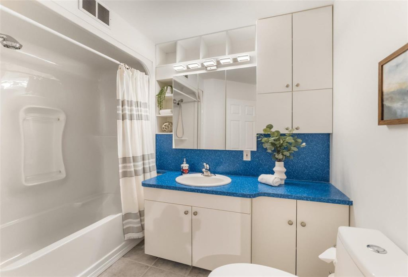 Four piece bathroom in basement