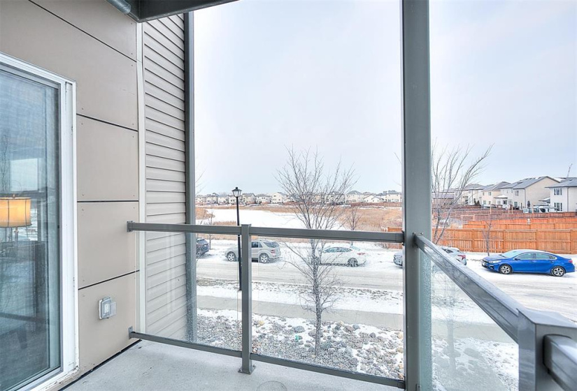 patio doors lead to balcony