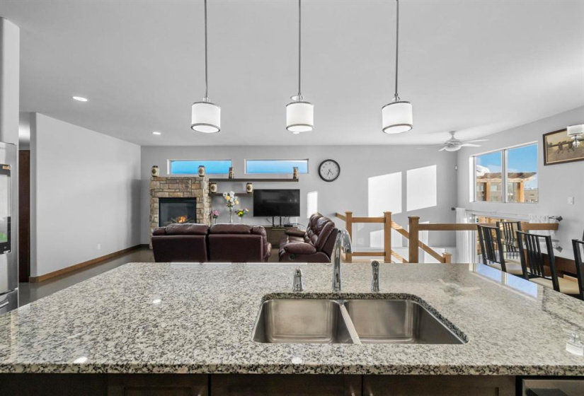 Beautiful quartz countertops and plenty of cupboard space