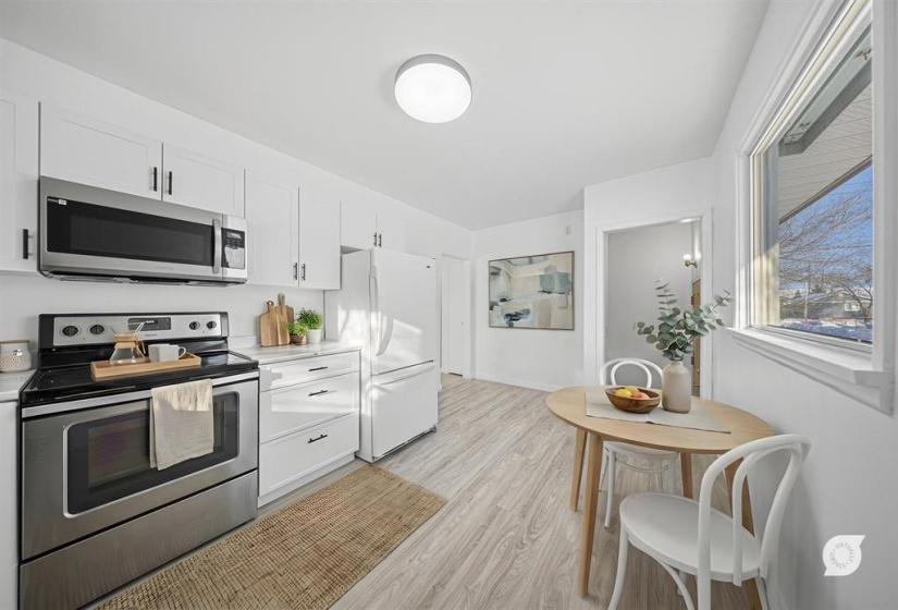 virtually staged eat in kitchen