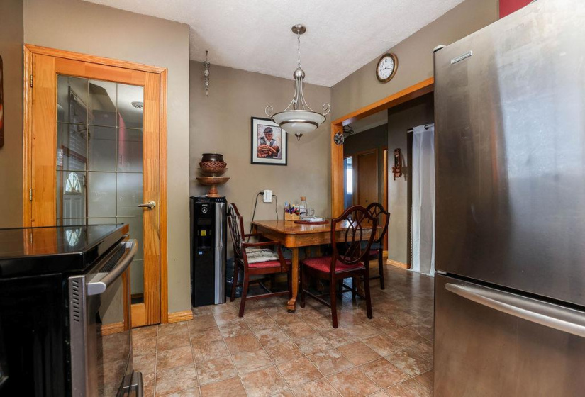French door to the landing and basement.