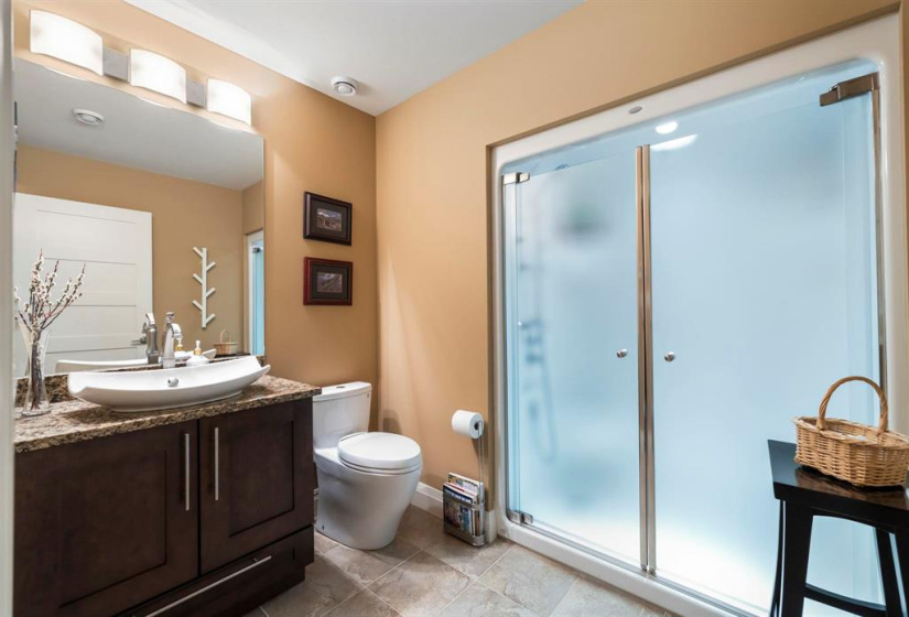 Lower level 3pc bath with heated floors