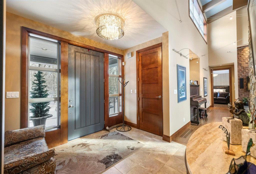 Stunning front entryway with closet