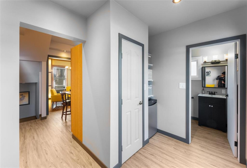 Back mudroom and 4 piece bathroom