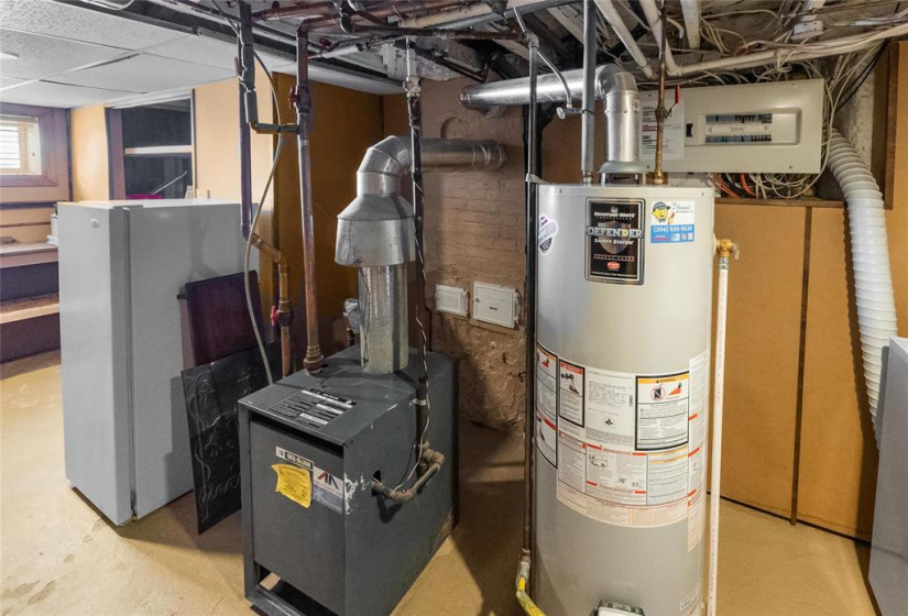 Boiler and hot water tank. 200 amp panel