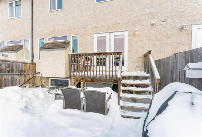 Patio area under the snow