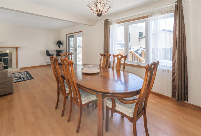 Dining room holds a large table