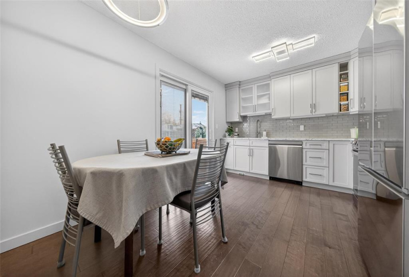 The Kitchen is spacious with Plenty of Space for Table & Chairs