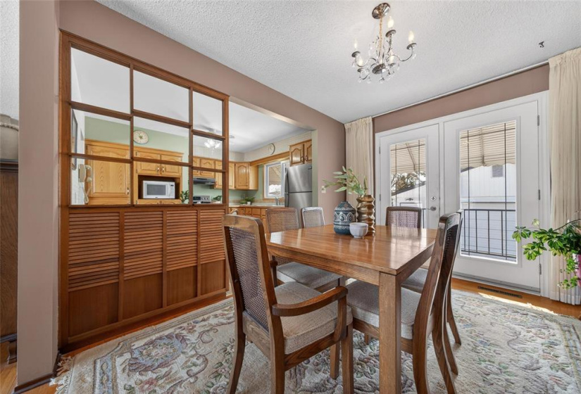Dining room with patio doors to back deck.