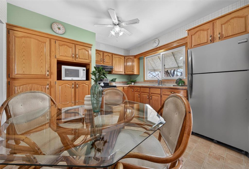 Tons of wood cabinets.