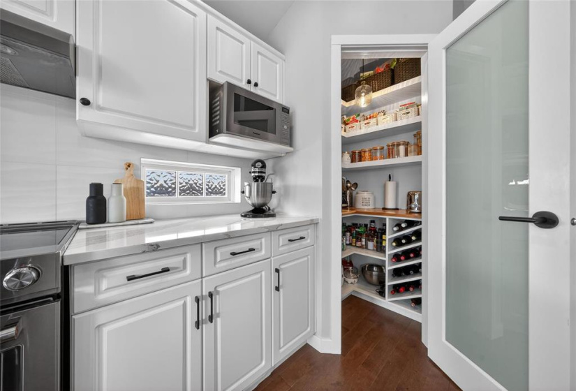Custom pantry.