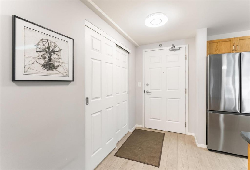 Front entrance and coat closet