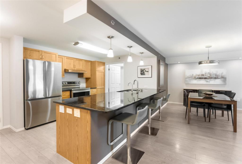 Kitchen has been opened up.  All stipple removed