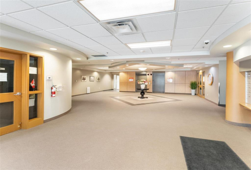 Inviting front lobby.  Elevators, On site caretaker. Mailboxes