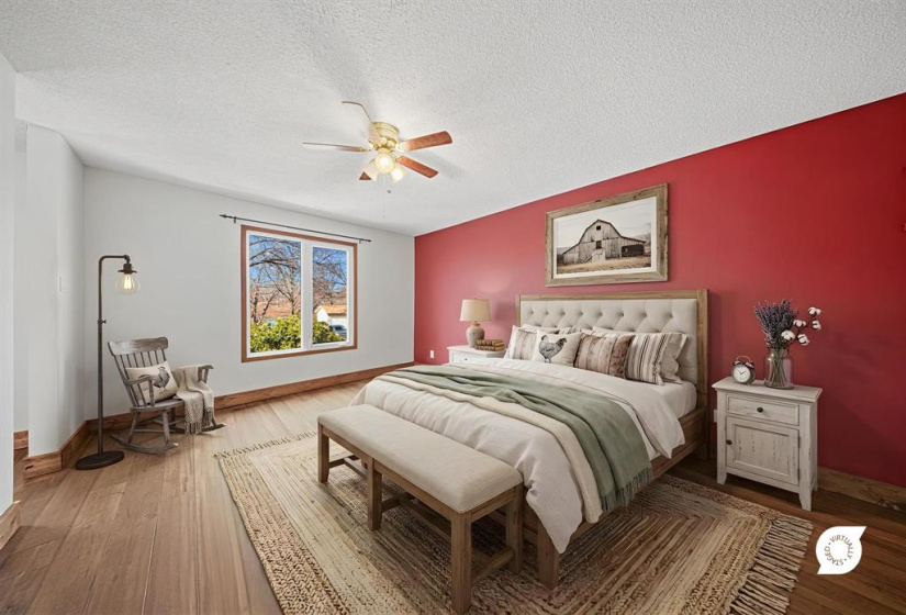Primary bedroom -virtually staged
