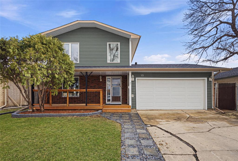 Double attached, heated garage