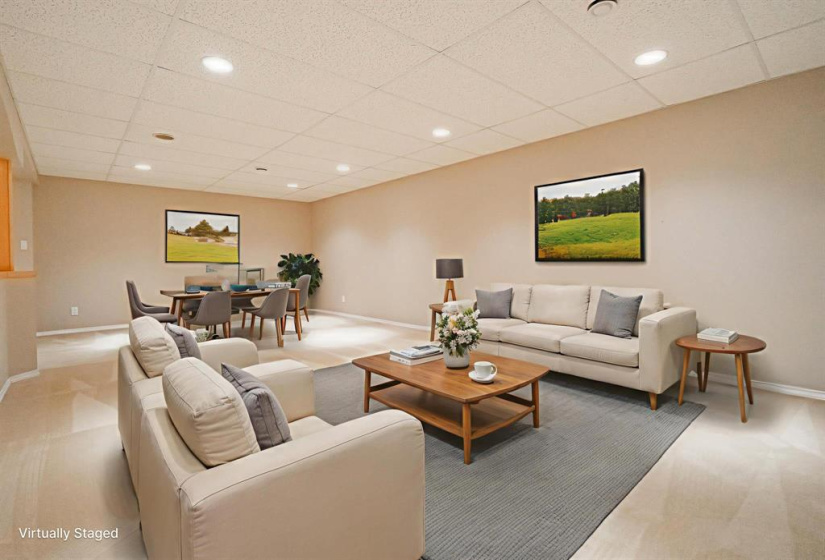 Comfortable rec room area