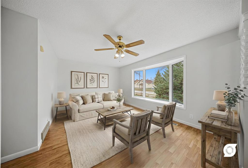 Virtually staged  living room