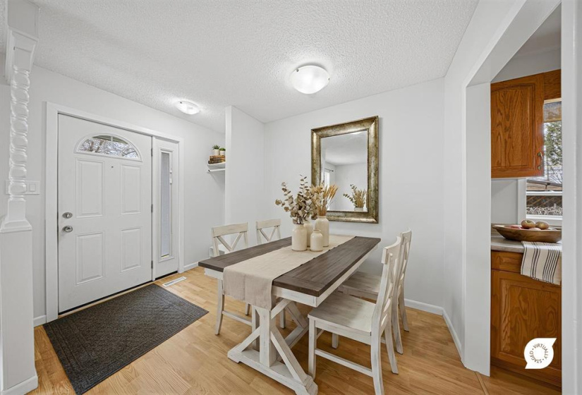Virtually staged dining area
