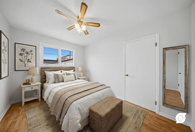 Virtually staged bedroom