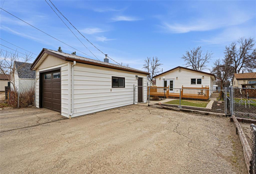 Parking pad beside garage