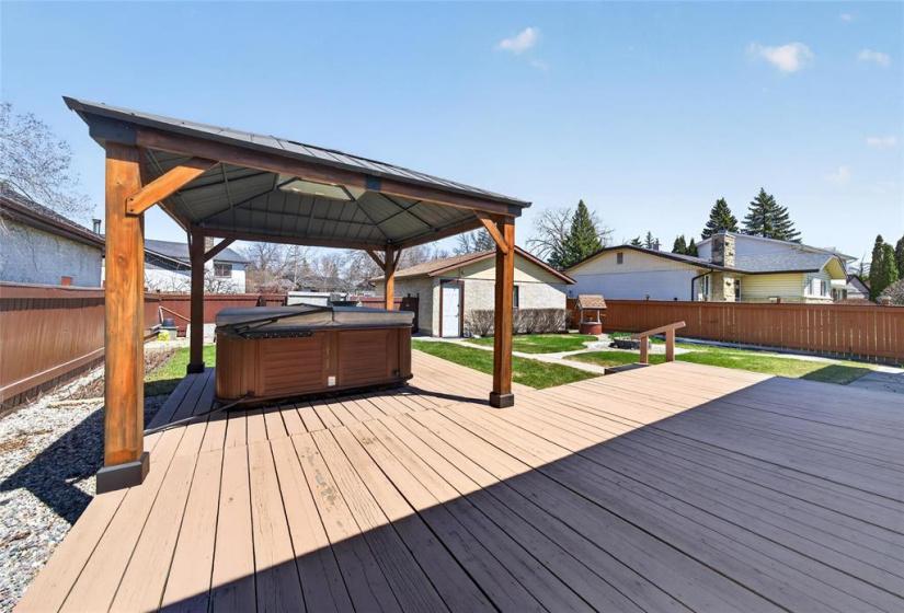 Fully fenced backyard.