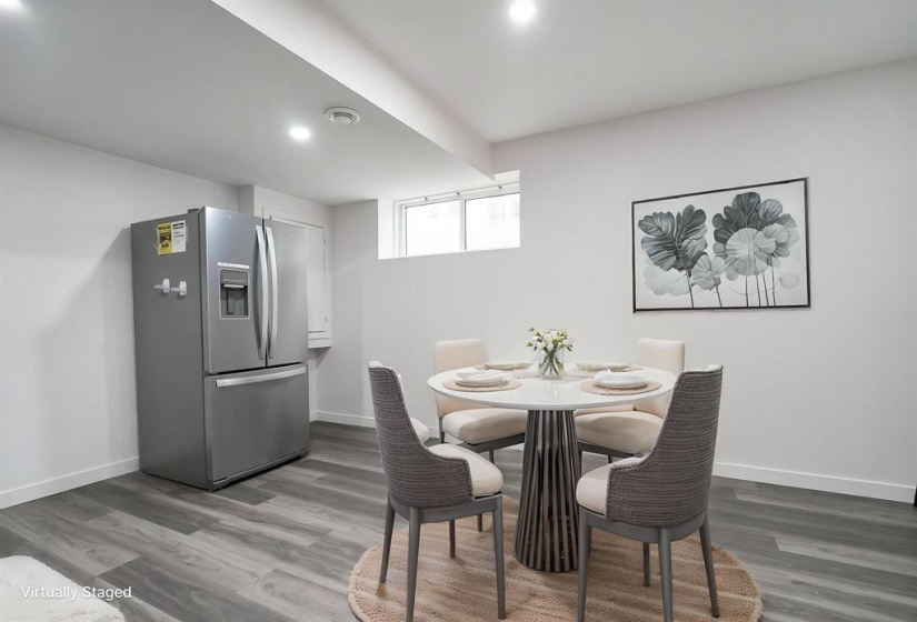 Virtually staged rec-room