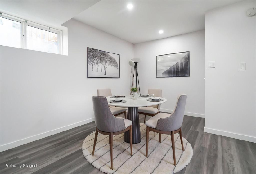 Virtually staged rec-room