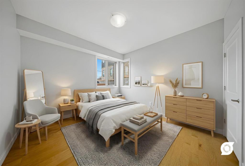 Virtually staged 2nd bedroom