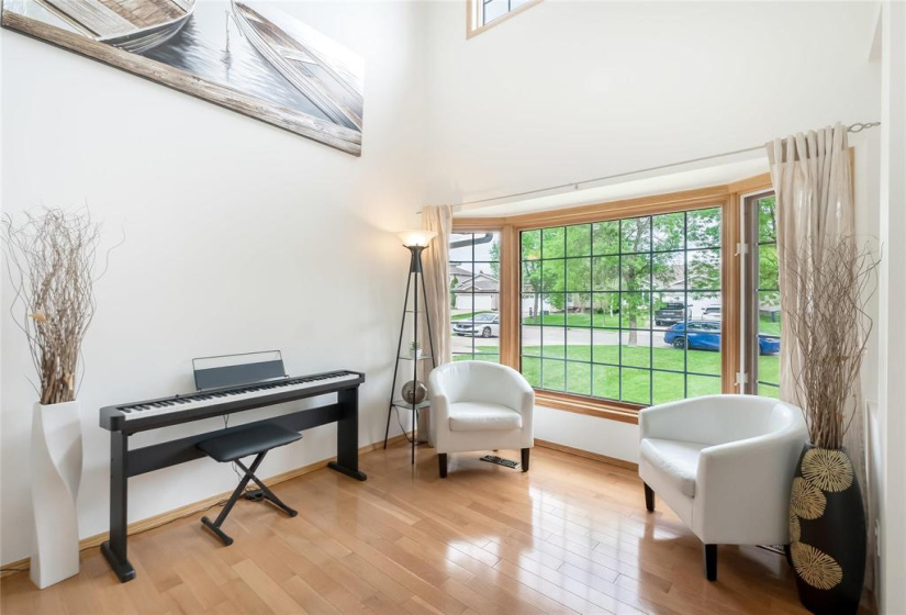 To the right of the entrance is formal living room