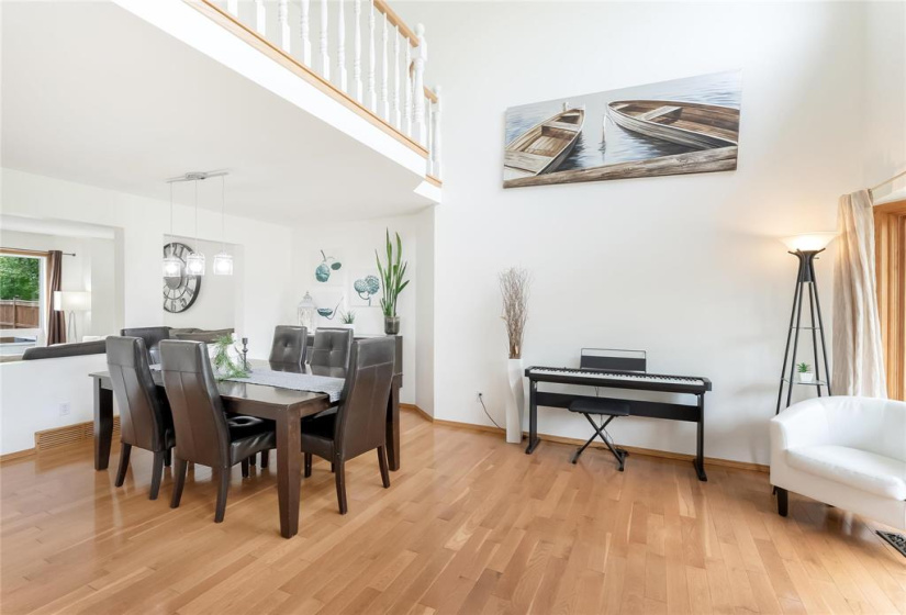 Open to the formal dining room.  Hardwood floors