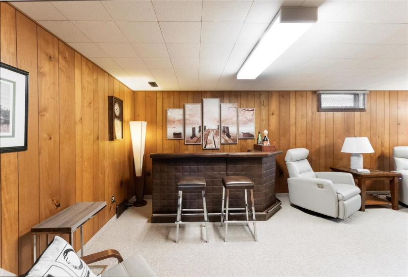 Basement. Dry bar included.
